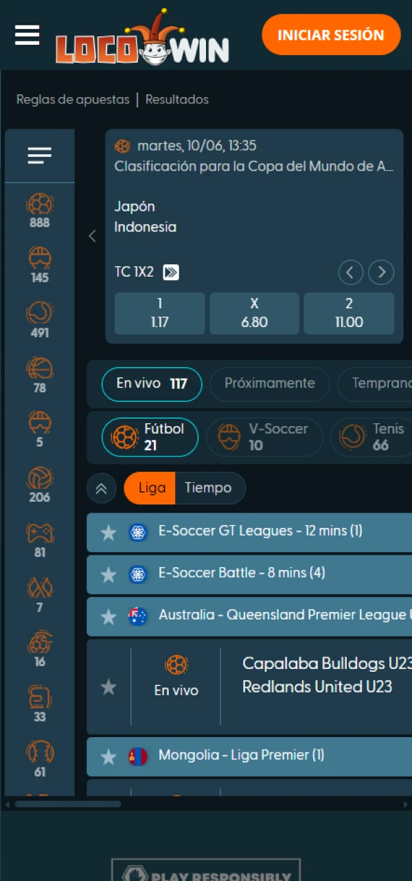 Apuesta en deportes en la plataforma LocoWin.