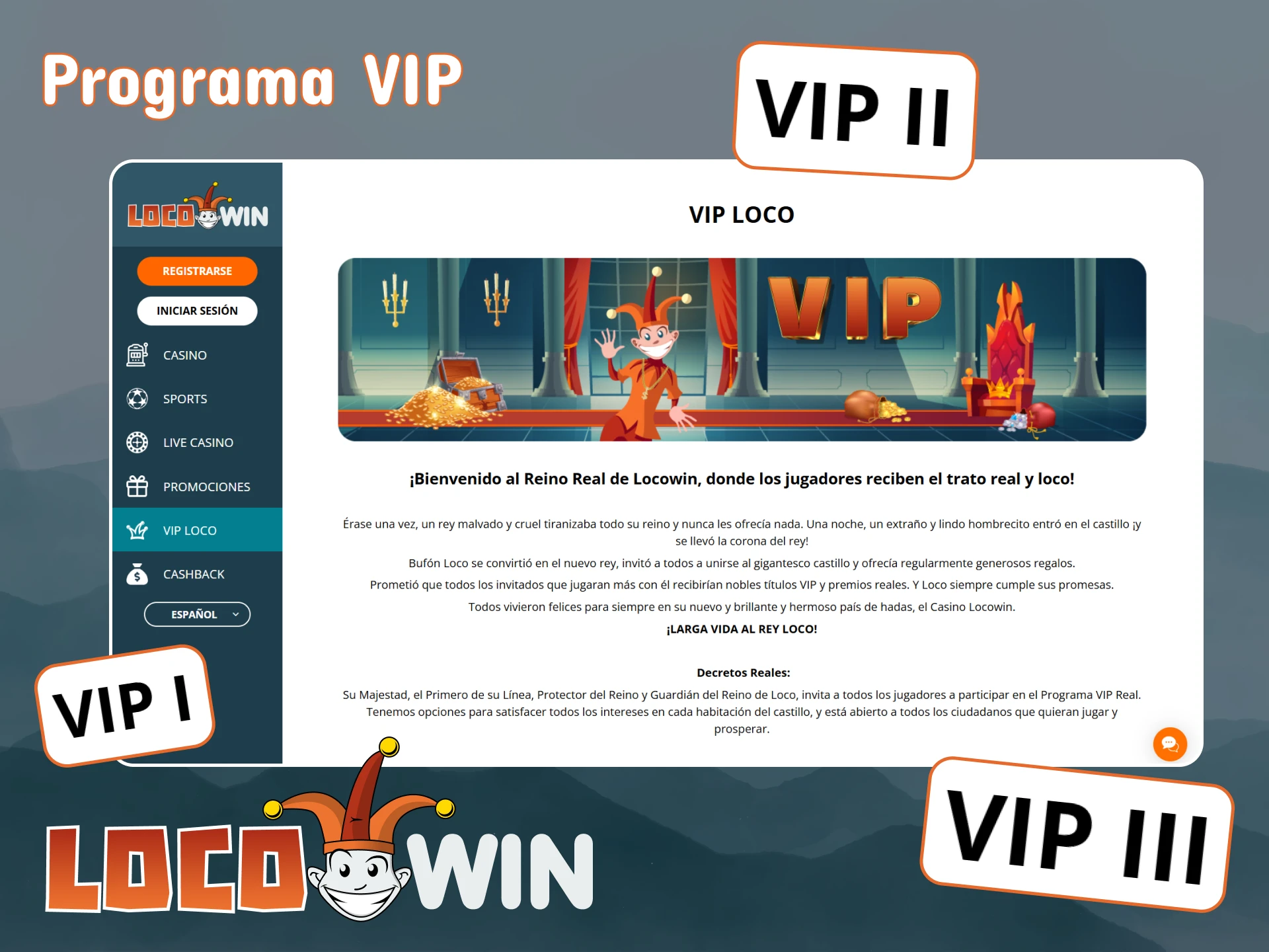 Participa en el programa VIP de LocoWin.