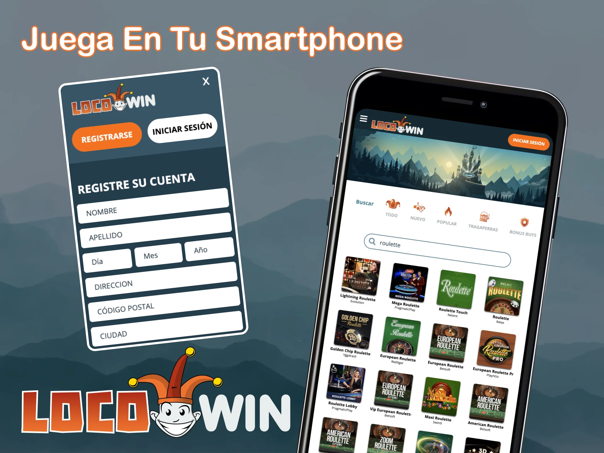Juega a la ruleta en tu smartphone en el sitio web optimizado para móviles LocoWin.