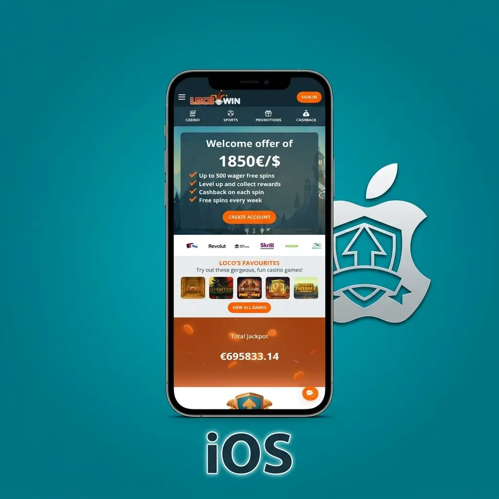 Aplicación Locowin para iOS en iPhone y iPad, compatible con iOS 12.0 o superior, disponible en App Store
